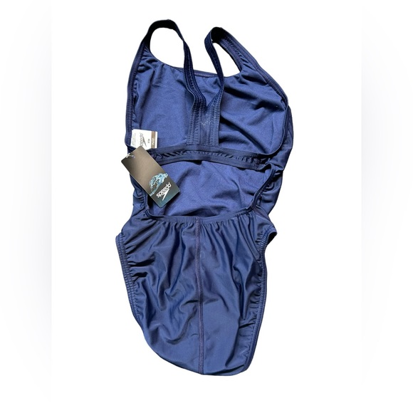 SPEEDO PRO-LT navy blue Solid one piece women’s swim training Swimsuit NWT - Picture 4 of 5